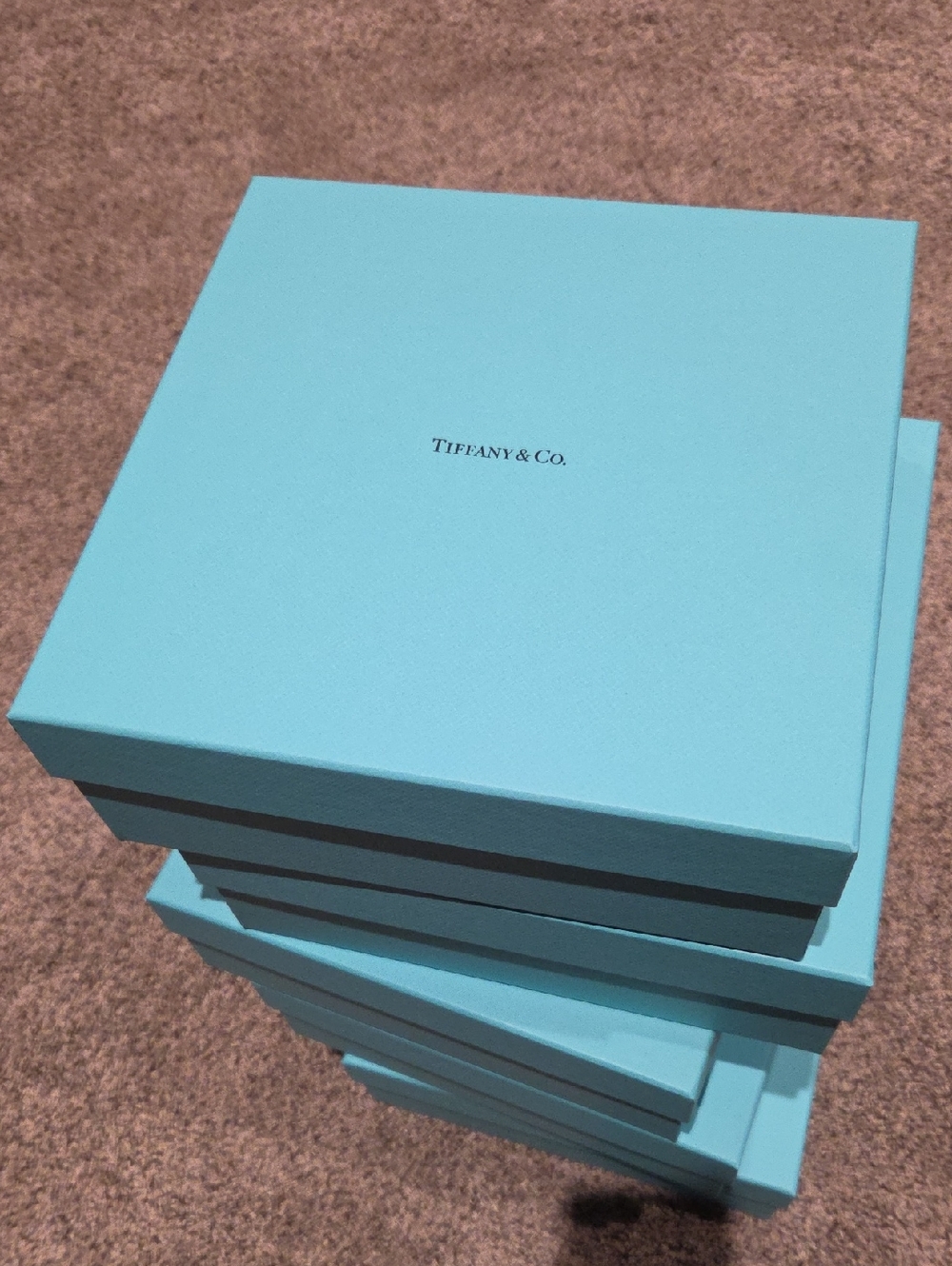 Tiffany & Co. Robin Egg Blue Stacked Gift Boxes
